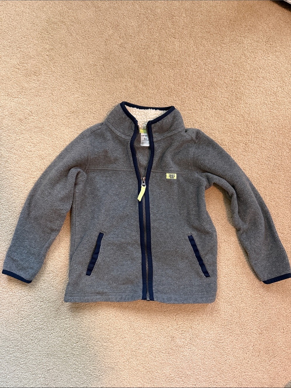 Carter's 5T Toddler Kids EUC Grey Fleece Jacket